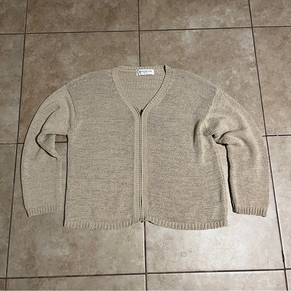 Jones New York Sport Open Knit Zip Cardigan